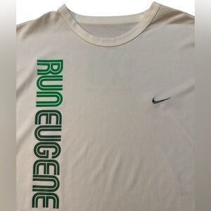 Nike Y2K “Run Eugene” Men’s Dri-Fit White T-Shirt Size XL‎ Double Sided Athletic